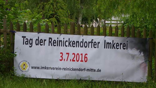 Banner zum Tag der Reinickendorfer Imkerei 2016 auf der Familienfarm